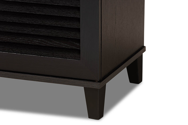 Warren Espresso Shoe Storage Cabinet with Modern Design and Ample Space for Organizing Footwear