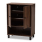 Rossin Shoe Storage Cabinet Modern and Contemporary Walnut Brown Finished 2-Door Wood Entryway