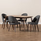 Wesley Dining Set Mid-Century Modern Dark Grey Fabric Upholstered Walnut Finished Wood 5-Piece