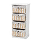 Rianne Storage Unit Modern White Finished Wood with 4 Baskets for Organized Living and Stylish Home Décor