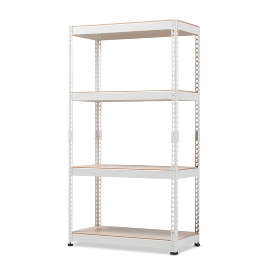 Cody White Metal 4-Shelf Storage Rack - Versatile Shelving Unit for Home, Office, or Garage Organization