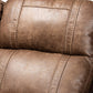 Buckley Reclining Loveseat Modern Light Brown Faux Leather Upholstered 2-Seater with Console for Ultimate Comfort and Style