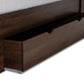 Tristan Queen Size Platform Storage Bed - Modern Walnut Brown Wood with Drawer and Shelves for Organized Bedroom Storage