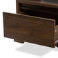 Burnwood Modern Nightstand Walnut Brown Finished Wood with 1 Drawer for Bedroom Storage