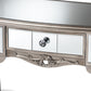 Elgin Console Table Contemporary Glam Luxe Design Brushed Silver Finished Wood Mirrored Glass with 1 Drawer for Stylish Storage