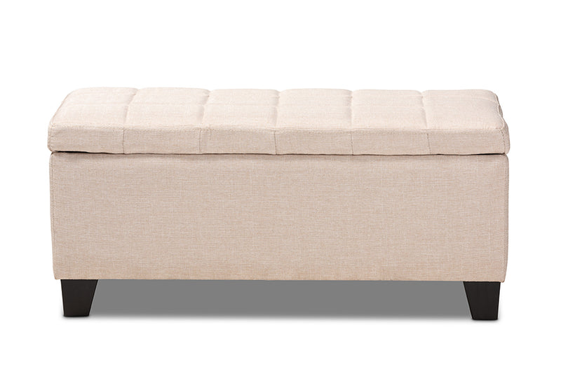 Fera Ottoman Modern and Contemporary Beige Fabric Upholstered Storage