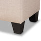 Fera Ottoman Modern and Contemporary Beige Fabric Upholstered Storage