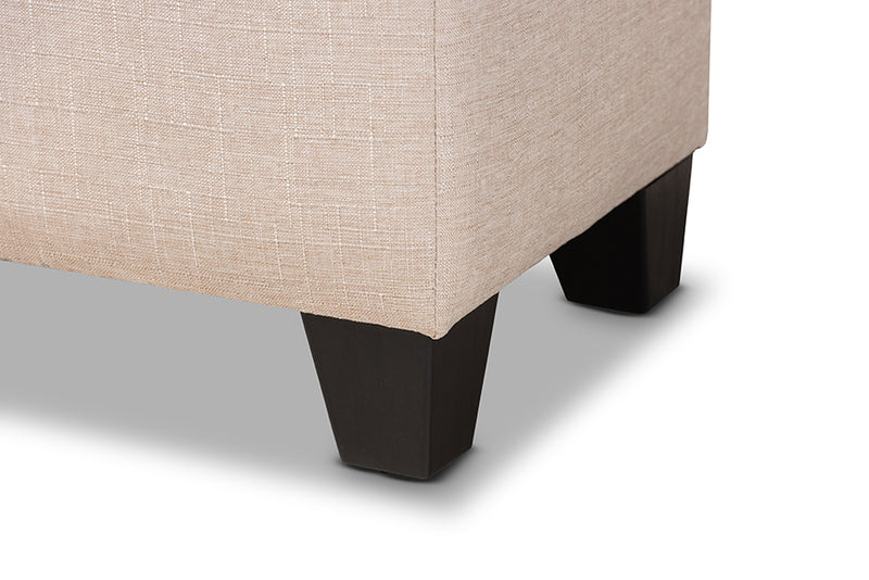 Fera Ottoman Modern and Contemporary Beige Fabric Upholstered Storage