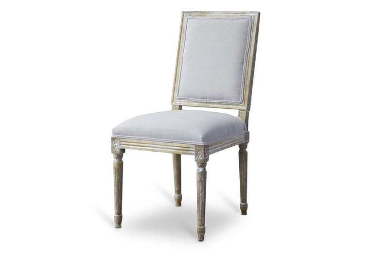 Clairette Wood Traditional French Accent Chair - Elegant Upholstered Seating for Living Room or Bedroom Decor