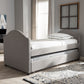 Alessia Daybed Modern and Contemporary Beige Fabric Upholstered with Guest Trundle Bed