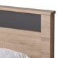 Jamie Queen Size Storage Platform Bed - Modern Two-Tone Oak and Grey Wood with 2 Drawers for Enhanced Organization and Style