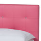 Barbara Contemporary Glam Full Size 3-Piece Bedroom Set in Pink Faux Leather, Stylish Modern Design for Chic Decor