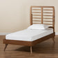 Yana Twin Size Platform Bed - Mid-Century Modern Walnut Brown Wood, Stylish and Durable Bedroom Furniture