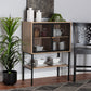 Asher Sideboard Modern Industrial Design Natural Brown Wood Black Metal 2-Door Storage Cabinet for Living or Dining Room