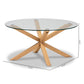 Lida Coffee Table - Modern Contemporary Design with Glass and Wood Finish, Stylish Living Room Furniture