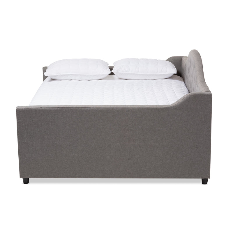 Eliza Daybed - Modern and Contemporary Grey Fabric Upholstered with Trundle