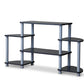 Orbit 3-Tier TV Stand in Black and Silver - Modern Entertainment Center with Storage for TVs and Media Devices