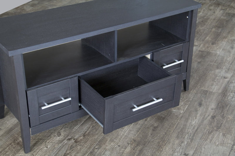 Espresso TV Stand with Three Drawers for Organized Entertainment Storage Solutions