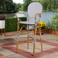 Marguerite Bistro Bar Stool Classic French Indoor and Outdoor Beige and Red Bamboo Style Stackable