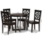 Brava Dining Set Modern and Contemporary Dark Brown Finished Wood 5-Piece