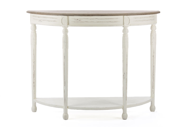 Vologne Console Table Traditional White Wood French Design for Elegant Home Decor