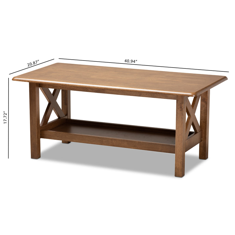 Reese Coffee Table - Traditional Walnut Brown Rectangular Wood Design for Elegant Living Rooms