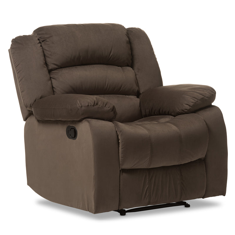 Hollace Modern Taupe Microsuede Recliner Chair - Stylish 1-Seater Lounge Chair for Living Room Comfort and Relaxation