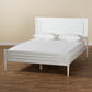 Daniella Full Size Platform Bed in Modern White Finished Wood for Stylish Bedroom Decor