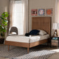 Rin Twin Size Platform Bed in Mid-Century Modern Walnut Brown Wood with Sleek Design and Sturdy Construction