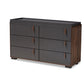 Rikke Dresser: Modern Two-Tone Gray and Walnut Finished Wood 6-Drawer Storage Solution for Bedroom Organization