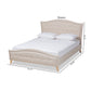 Felisa Platform Bed - Modern and Contemporary Beige Fabric Upholstered with Button Tufting