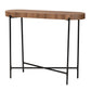 Savion Console Table Modern Industrial Design with Walnut Brown Wood and Black Metal Frame