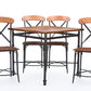 Broxburn Pub Set Light Brown Wood & Metal 5-Piece Dining Furniture for Home or Bar