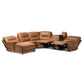 Mistral Sectional Sofa Modern Light Brown Palomino Suede 6-Piece Corner Lounge Suite with Recliners