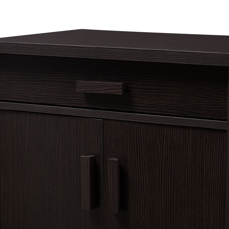 Bienna Shoe Cabinet - Modern Wenge Brown Storage Solution for Organizing Footwear