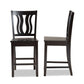 Fenton Counter Stool Set Modern and Contemporary Dark Brown Finished Wood 2-Piece