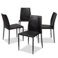 Pascha Dining Chair Modern and Contemporary Black Faux Leather Upholstered Set of 4