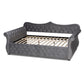 Abbie Daybed - Traditional and Transitional Grey Velvet Fabric Upholstered with Crystal Tufting