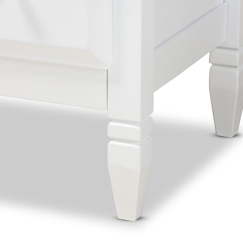 Naomi Bedroom Chest Classic White Finished Wood 3-Drawer Storage Solution for Stylish Bedrooms