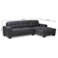 Langley Sectional Sofa Modern and Contemporary Dark Grey Fabric Upholstered with Right Facing Chaise