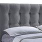 Sarter King-Size Bed Contemporary Grid-Tufted Grey Fabric Upholstered Storage Bed with 2 Drawers for Organized Living