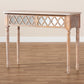 Celia Console Table - Rustic French Country Design with White-Washed Wood and Mirror, 2 Drawers and Quatrefoil Accents