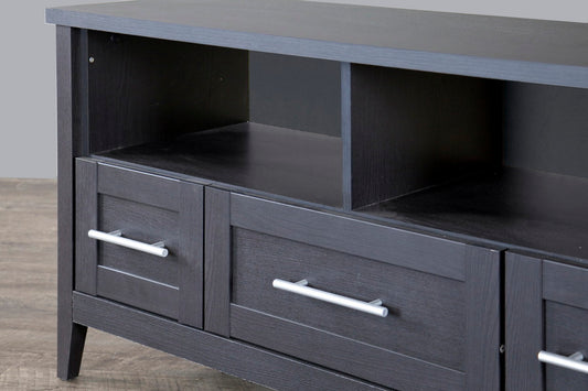 Espresso TV Stand with Three Drawers for Organized Entertainment Storage Solutions