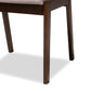 Berenice 5-Piece Dining Set in Mid-Century Modern Style with Warm Grey Fabric and Dark Brown Wood Finish