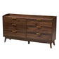 Lena Mid-Century Modern Storage Set 3-Piece Walnut Brown Finished Wood Furniture for Stylish Organization and Décor