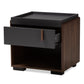 Rikke Nightstand - Modern Two-Tone Gray and Walnut Wood with 1 Drawer for Stylish Bedroom Storage