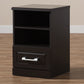 Odelia Nightstand Modern Wenge Brown Finished 1-Drawer Bedside Table for Bedroom Storage and Decor