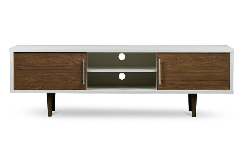 Gemini Contemporary Wood TV Stand with Storage and Modern Design for Living Room Entertainment Center