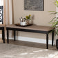 Giovanni Dining Bench Modern and Contemporary Grey Fabric Upholstered with Dark Brown Finished Wood