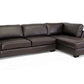 Orland Sectional Sofa Set Brown Leather Modern with Left Facing Chaise